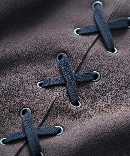 SHAREEF(シャリーフ)の「LACE-UP SHIRTS(シャツ/ブラウス・メンズ・ターコイズブルー/ブラック/ブラウン/ネイビー・1/2/3)」の11枚目の写真