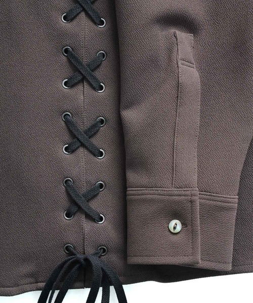 SHAREEF(シャリーフ)の「LACE-UP SHIRTS(シャツ/ブラウス・メンズ・ターコイズブルー/ブラック/ブラウン/ネイビー・1/2/3)」の12枚目の写真