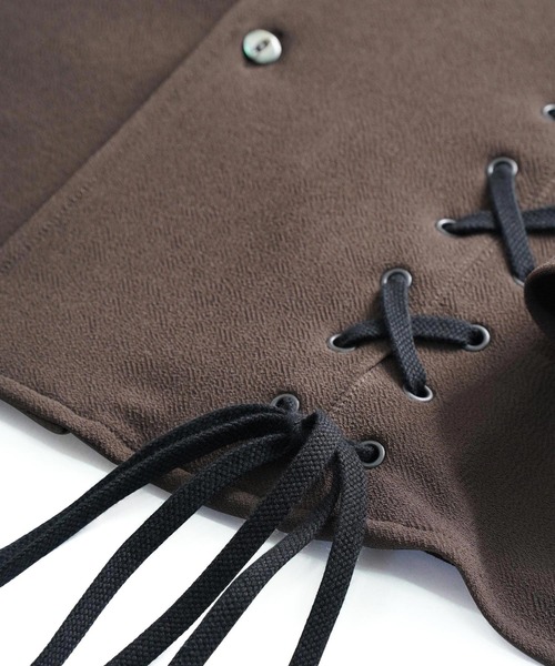 SHAREEF(シャリーフ)の「LACE-UP SHIRTS(シャツ/ブラウス・メンズ・ターコイズブルー/ブラック/ブラウン/ネイビー・1/2/3)」の13枚目の写真