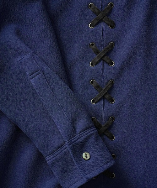 SHAREEF(シャリーフ)の「LACE-UP SHIRTS(シャツ/ブラウス・メンズ・ターコイズブルー/ブラック/ブラウン/ネイビー・1/2/3)」の15枚目の写真