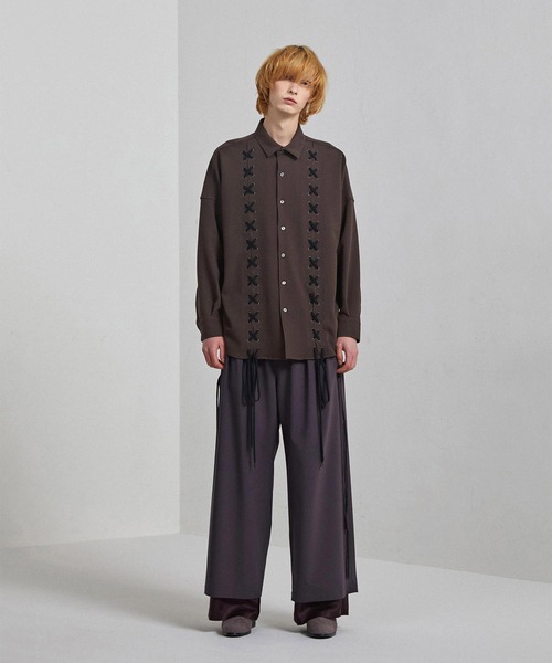 SHAREEF(シャリーフ)の「LACE-UP SHIRTS(シャツ/ブラウス・メンズ・ターコイズブルー/ブラック/ブラウン/ネイビー・1/2/3)」の19枚目の写真