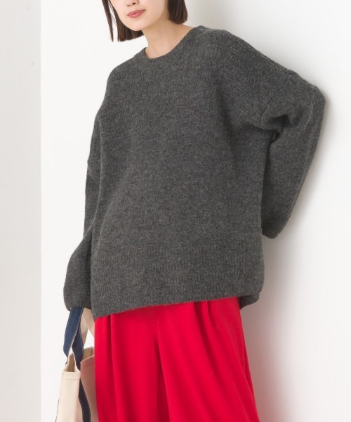 OMNES（オムネス）の「ウールガーターMIXプルオーバー（その他トップス・レディース・グレー/オートミール/チャコール・FREE）」の2枚目の写真