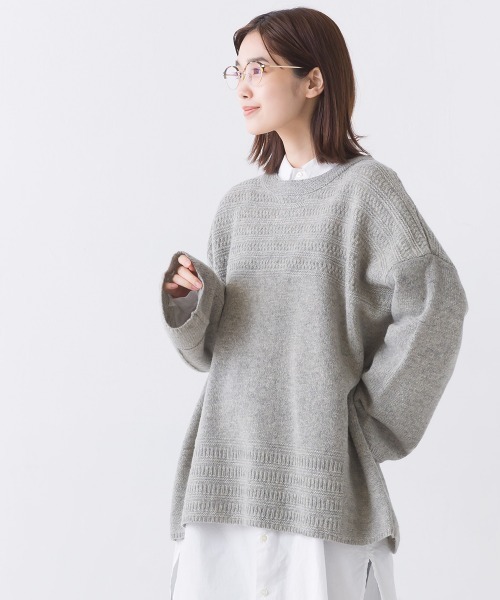 OMNES（オムネス）の「ウールガーターMIXプルオーバー（その他トップス・レディース・グレー/オートミール/チャコール・FREE）」の5枚目の写真