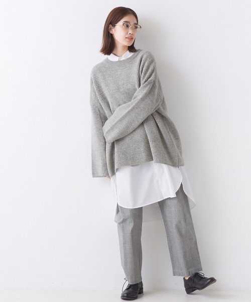 OMNES（オムネス）の「ウールガーターMIXプルオーバー（その他トップス・レディース・グレー/オートミール/チャコール・FREE）」の7枚目の写真