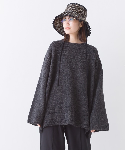 OMNES（オムネス）の「ウールガーターMIXプルオーバー（その他トップス・レディース・グレー/オートミール/チャコール・FREE）」の9枚目の写真