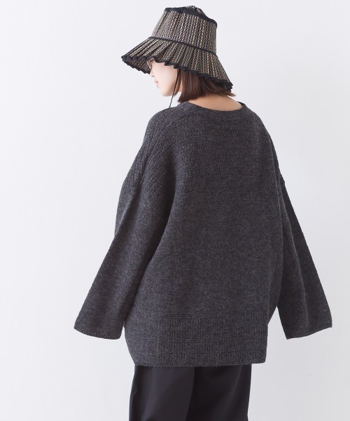 OMNES（オムネス）の「ウールガーターMIXプルオーバー（その他トップス・レディース・グレー/オートミール/チャコール・FREE）」の10枚目の写真