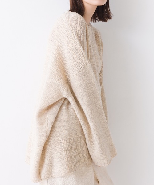 OMNES（オムネス）の「ウールガーターMIXプルオーバー（その他トップス・レディース・グレー/オートミール/チャコール・FREE）」の15枚目の写真