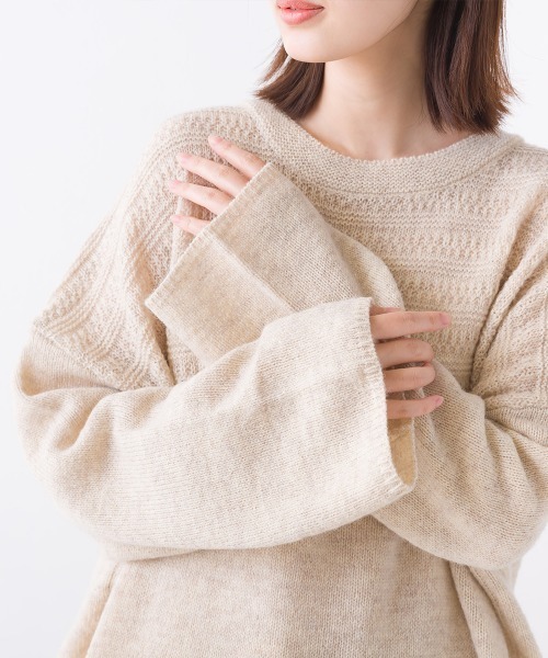 OMNES（オムネス）の「ウールガーターMIXプルオーバー（その他トップス・レディース・グレー/オートミール/チャコール・FREE）」の20枚目の写真