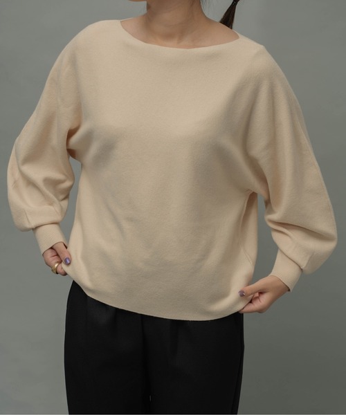 ottilie（オティーリエ）の「【 ottilie / オティーリエ 】 バナナスリーブニットプルオーバー（ニット/セーター・レディース・ブルー/ナチュラル/グリーン・FREE）」の2枚目の写真