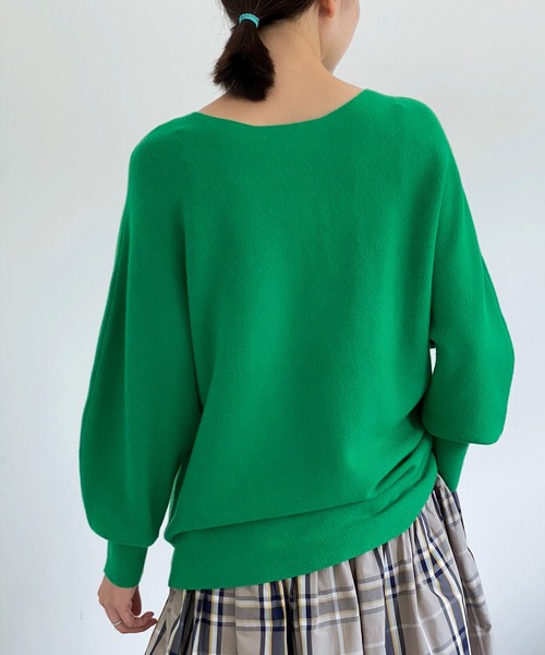 ottilie（オティーリエ）の「【 ottilie / オティーリエ 】 バナナスリーブニットプルオーバー（ニット/セーター・レディース・ブルー/ナチュラル/グリーン・FREE）」の4枚目の写真