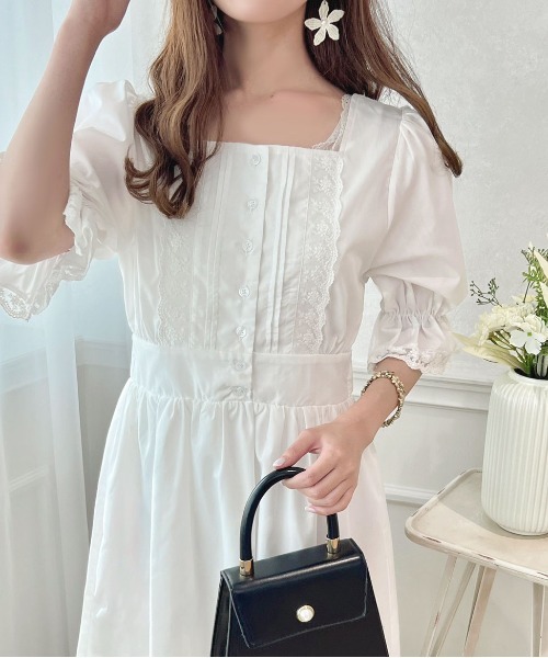 セール】ピンタックレースフリルワンピース【ZOZOTOWN限定アイテム