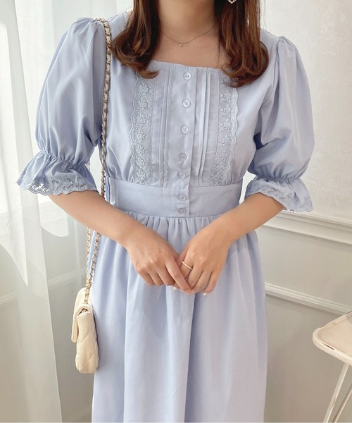 apres jour(アプレジュール)の「ピンタックレースフリルワンピース【ZOZOTOWN限定アイテム】(ワンピース・レディース・ブラック/オフホワイト/ブルー・フリー/X-LARGE)」の21枚目の写真