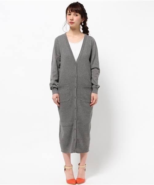 merry jenny（メリージェニー）の「ﾗｲﾝﾛﾝｸﾞｶｰﾃﾞｨｶﾞﾝ（カーディガン/ボレロ・レディース・グレー/ベージュ/ライトブルー・FREE）」の4枚目の写真