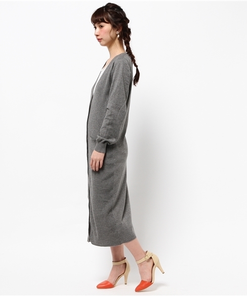 merry jenny（メリージェニー）の「ﾗｲﾝﾛﾝｸﾞｶｰﾃﾞｨｶﾞﾝ（カーディガン/ボレロ・レディース・グレー/ベージュ/ライトブルー・FREE）」の5枚目の写真