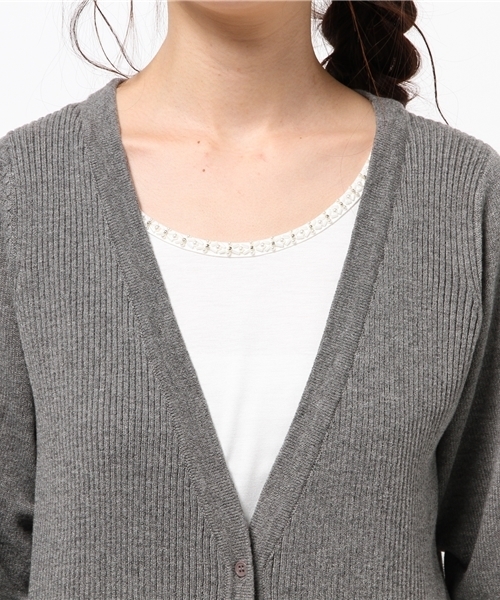 merry jenny（メリージェニー）の「ﾗｲﾝﾛﾝｸﾞｶｰﾃﾞｨｶﾞﾝ（カーディガン/ボレロ・レディース・グレー/ベージュ/ライトブルー・FREE）」の7枚目の写真