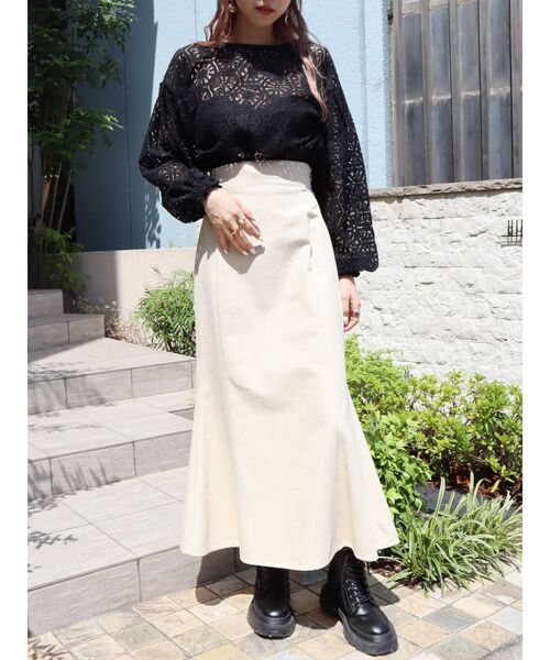 EVRIS（エヴリス）の「マーメイドロングスカート（スカート・レディース・ホワイト/ブラック・MEDIUM/SMALL）」の13枚目の写真