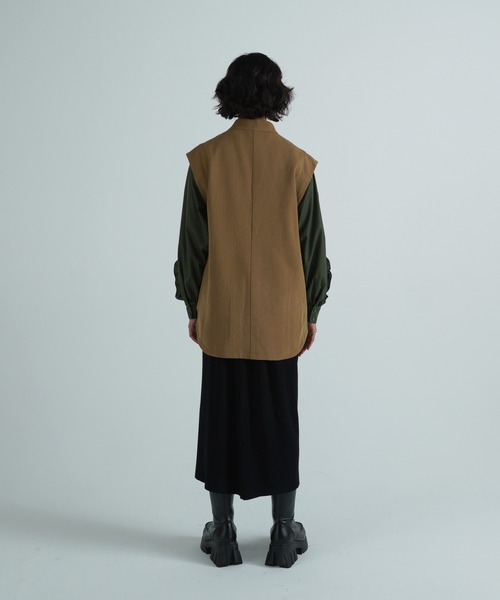 TINA：JOJUN（ティーナジョジュン）の「チャイナ釦 ベスト TINA：JOJUN（ベスト・レディース・キャメル/ネイビー・M）」の12枚目の写真