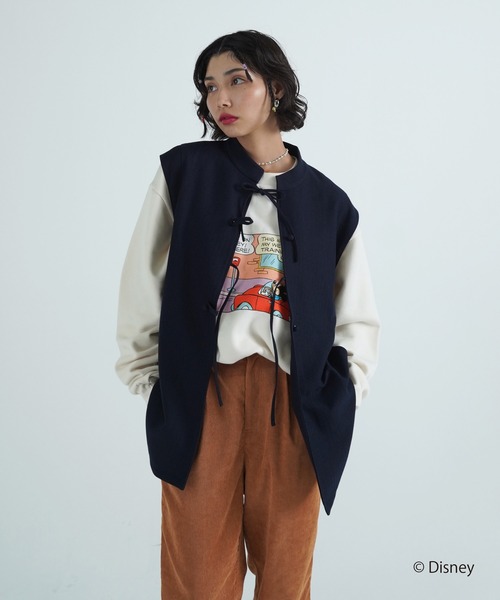 TINA：JOJUN（ティーナジョジュン）の「チャイナ釦 ベスト TINA：JOJUN（ベスト・レディース・キャメル/ネイビー・M）」の19枚目の写真