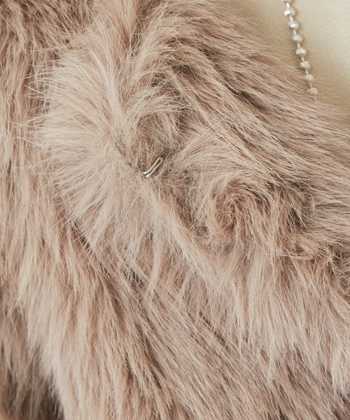 Omekashi（オメカシ）の「ファーコート（ノーカラーコート・レディース・モカ/ベージュ・FREE）」の6枚目の写真