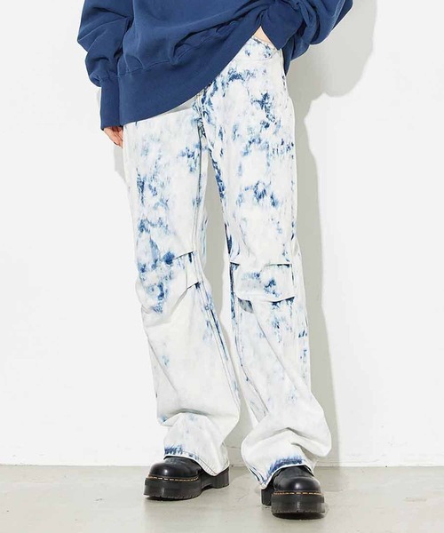 X-girl（エックスガール）の「LOOSE FIT DENIM PANTS（デニムパンツ・レディース・ブラック/マルチ・M/S/XS）」の2枚目の写真