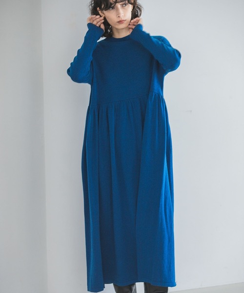 セール】HGギャザーハイネックワンピース 165348（ワンピース）｜A