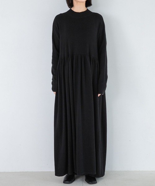 A part by（アパートバイ）の「HGギャザーハイネックワンピース　165348（ワンピース・レディース・ブラック/カーキ/ブルー・FREE）」の19枚目の写真