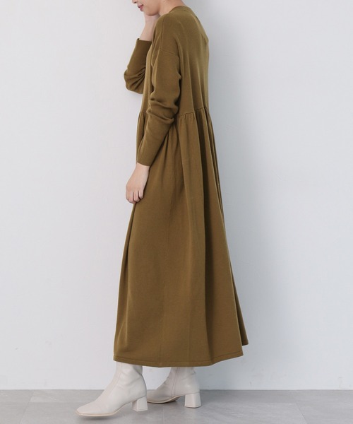 セール】HGギャザーハイネックワンピース 165348（ワンピース）｜A