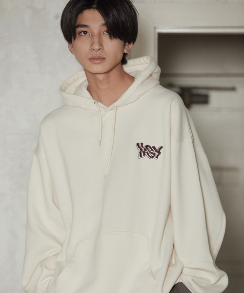 iisy（イージー）の「iisy / ディストーションロゴプルパーカー（パーカー・メンズ・キナリ/ブラック/グリーン・L/S/M）」の2枚目の写真