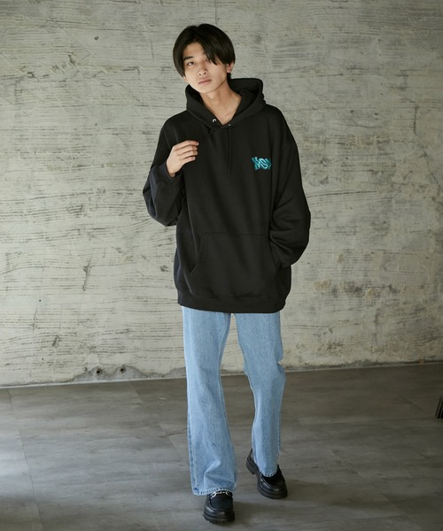 iisy（イージー）の「iisy / ディストーションロゴプルパーカー（パーカー・メンズ・キナリ/ブラック/グリーン・L/S/M）」の12枚目の写真