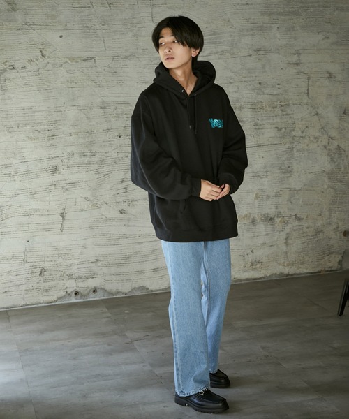 iisy（イージー）の「iisy / ディストーションロゴプルパーカー（パーカー・メンズ・キナリ/ブラック/グリーン・L/S/M）」の13枚目の写真