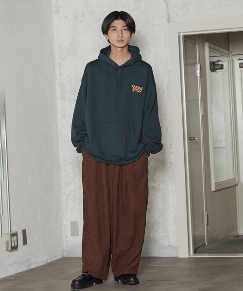 iisy（イージー）の「iisy / ディストーションロゴプルパーカー（パーカー・メンズ・キナリ/ブラック/グリーン・L/S/M）」の16枚目の写真