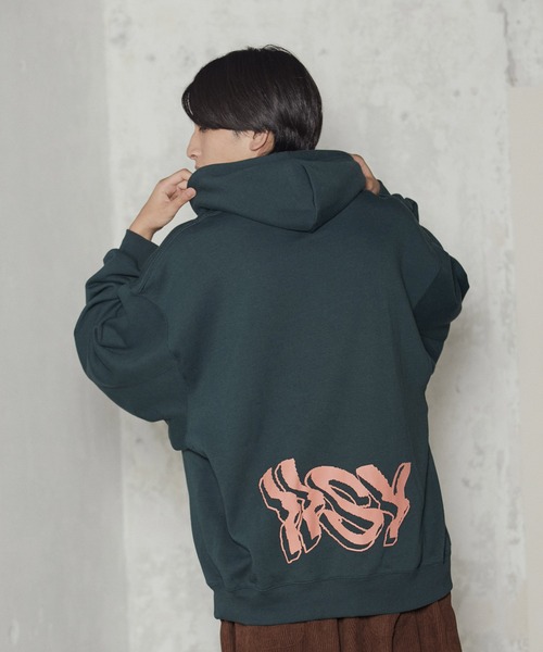 iisy（イージー）の「iisy / ディストーションロゴプルパーカー（パーカー・メンズ・キナリ/ブラック/グリーン・L/S/M）」の11枚目の写真