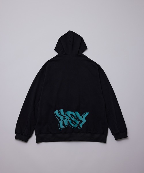 iisy（イージー）の「iisy / ディストーションロゴプルパーカー（パーカー・メンズ・キナリ/ブラック/グリーン・L/S/M）」の19枚目の写真