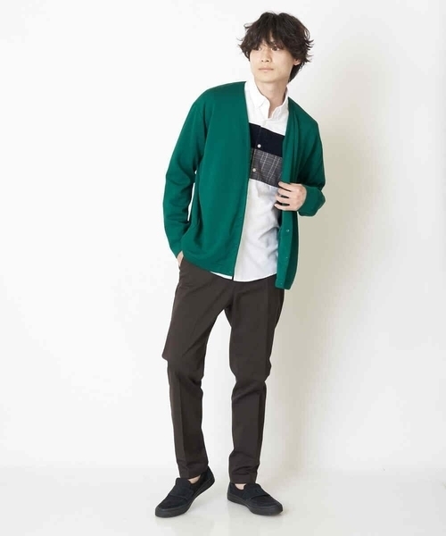 a.v.v（アーヴェヴェ）の「【S-XXL】パネル切り替えオックスシャツ（シャツ/ブラウス・メンズ・ホワイト/ネイビー・48/50/46/52/44）」の6枚目の写真