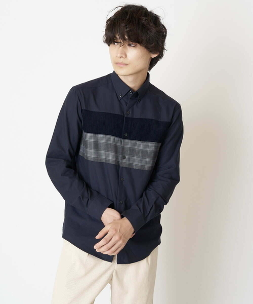 a.v.v（アーヴェヴェ）の「【S-XXL】パネル切り替えオックスシャツ（シャツ/ブラウス・メンズ・ホワイト/ネイビー・48/50/46/52/44）」の9枚目の写真