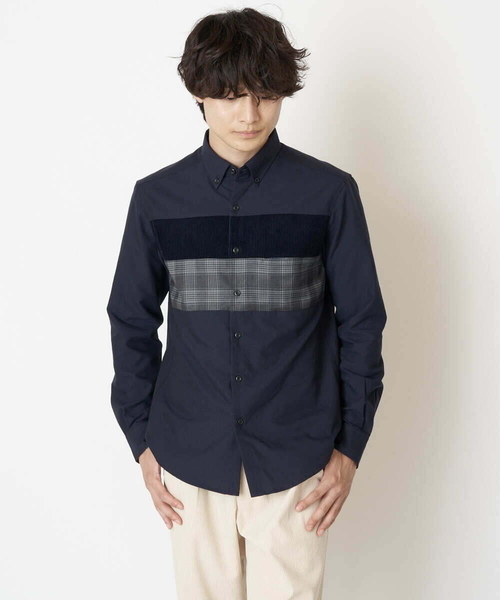 a.v.v（アーヴェヴェ）の「【S-XXL】パネル切り替えオックスシャツ（シャツ/ブラウス・メンズ・ホワイト/ネイビー・48/50/46/52/44）」の10枚目の写真