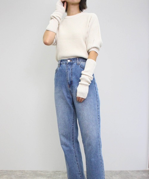 MLI'A（エムリア）の「アームウォーマー付パフスリーブニット（ニット/セーター・レディース・アイボリー/ブラック/チャコールグレー/パープル・M）」の7枚目の写真