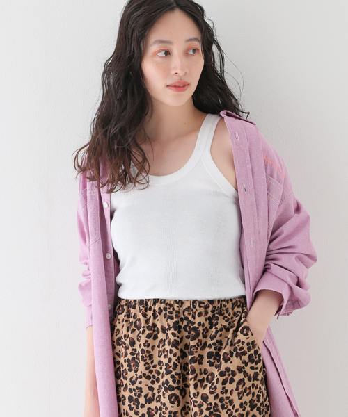 SLOBE IENA(スローブイエナ)の「【Miller/ミラー】 パネルリブPAN-Aタンクトップ(タンクトップ・レディース・スカイブルー/ホワイト/ブラック・FREE)」の2枚目の写真