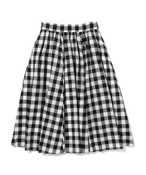 Ray BEAMS(レイビームス)の「Ray BEAMS / ギンガムギャザー フレアースカート(スカート・レディース・グレー/ブラック/ライトブルー・1/0)」の12枚目の写真