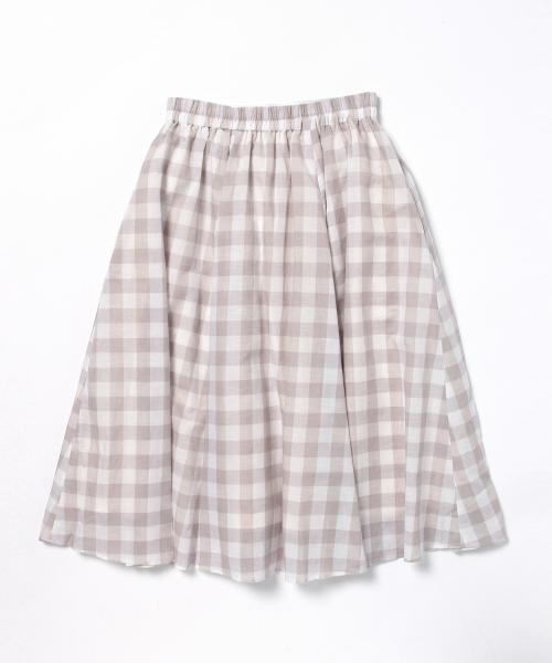 Ray BEAMS(レイビームス)の「Ray BEAMS / ギンガムギャザー フレアースカート(スカート・レディース・グレー/ブラック/ライトブルー・1/0)」の16枚目の写真