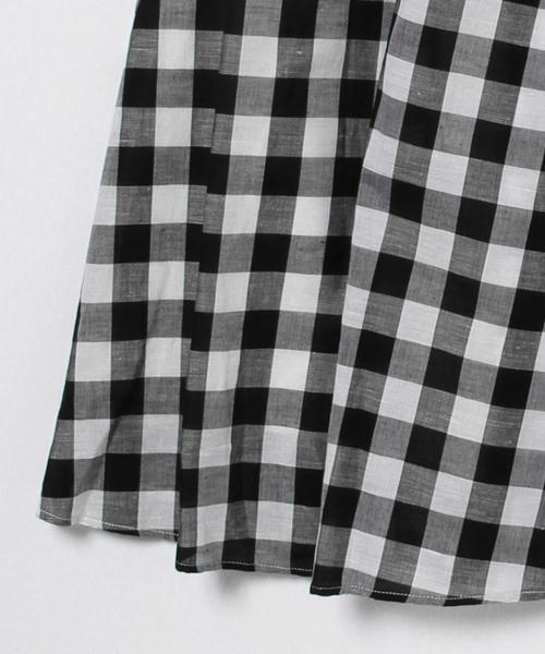 Ray BEAMS(レイビームス)の「Ray BEAMS / ギンガムギャザー フレアースカート(スカート・レディース・グレー/ブラック/ライトブルー・1/0)」の7枚目の写真