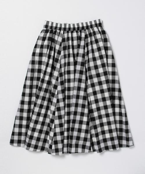 Ray BEAMS(レイビームス)の「Ray BEAMS / ギンガムギャザー フレアースカート(スカート・レディース・グレー/ブラック/ライトブルー・1/0)」の8枚目の写真