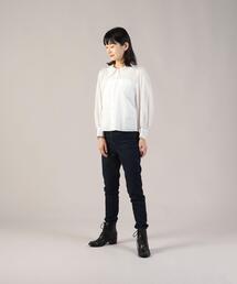 agnes b アニエスベー 丸襟レースシャツ agnes b. アニエスベー 丸襟 7分袖ブラウス シャツ コットン