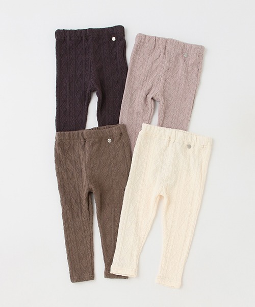 petit main（プティマイン）の「【シアバター】ジャガードレギンス（レギンス/スパッツ・キッズ・アイボリー/モカ/ライトピンク/チャコール/ブラック・80ｃｍ/100cm/90cm/130cm/120cm/110cm）」の12枚目の写真