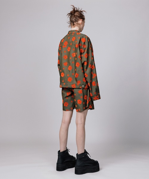 NON TOKYO（ノントーキョー）の「FLOKING FLOWER DENIM JACKET / NON-23S-0201（デニムジャケット・レディース・カーキ/ブラック/インディゴブルー・2/1）」の6枚目の写真