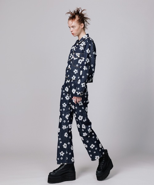 NON TOKYO（ノントーキョー）の「FLOKING FLOWER DENIM JACKET / NON-23S-0201（デニムジャケット・レディース・カーキ/ブラック/インディゴブルー・2/1）」の14枚目の写真