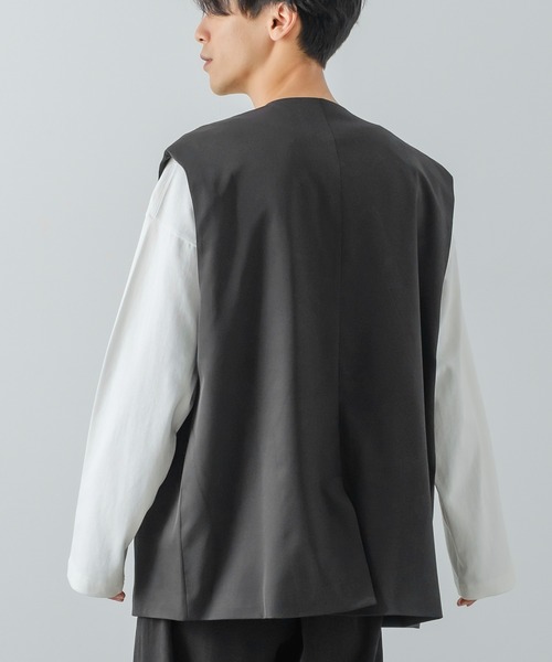 improves（インプローブス）の「【improves】ノーカラー ジレベスト（ベスト・メンズ・ブラック/チャコール・MEDIUM/LARGE）」の5枚目の写真