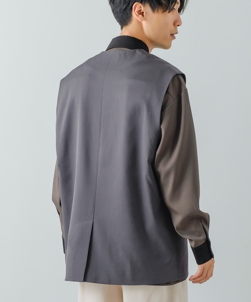 improves（インプローブス）の「【improves】ノーカラー ジレベスト（ベスト・メンズ・ブラック/チャコール・MEDIUM/LARGE）」の8枚目の写真