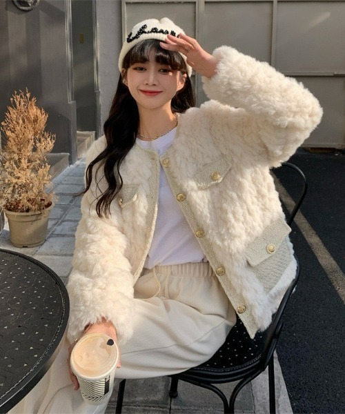 THE TOEホワイトファーコート THETOE ファーコート