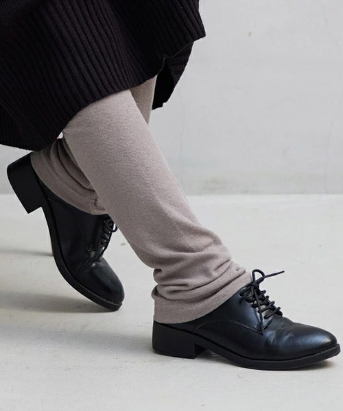 and it_（アンドイット）の「ワンピースの下に穿くゆったり楽ちんレギンス（レギンス/スパッツ・レディース・杢グレー/グレイッシュベージュ・M-L）」の2枚目の写真